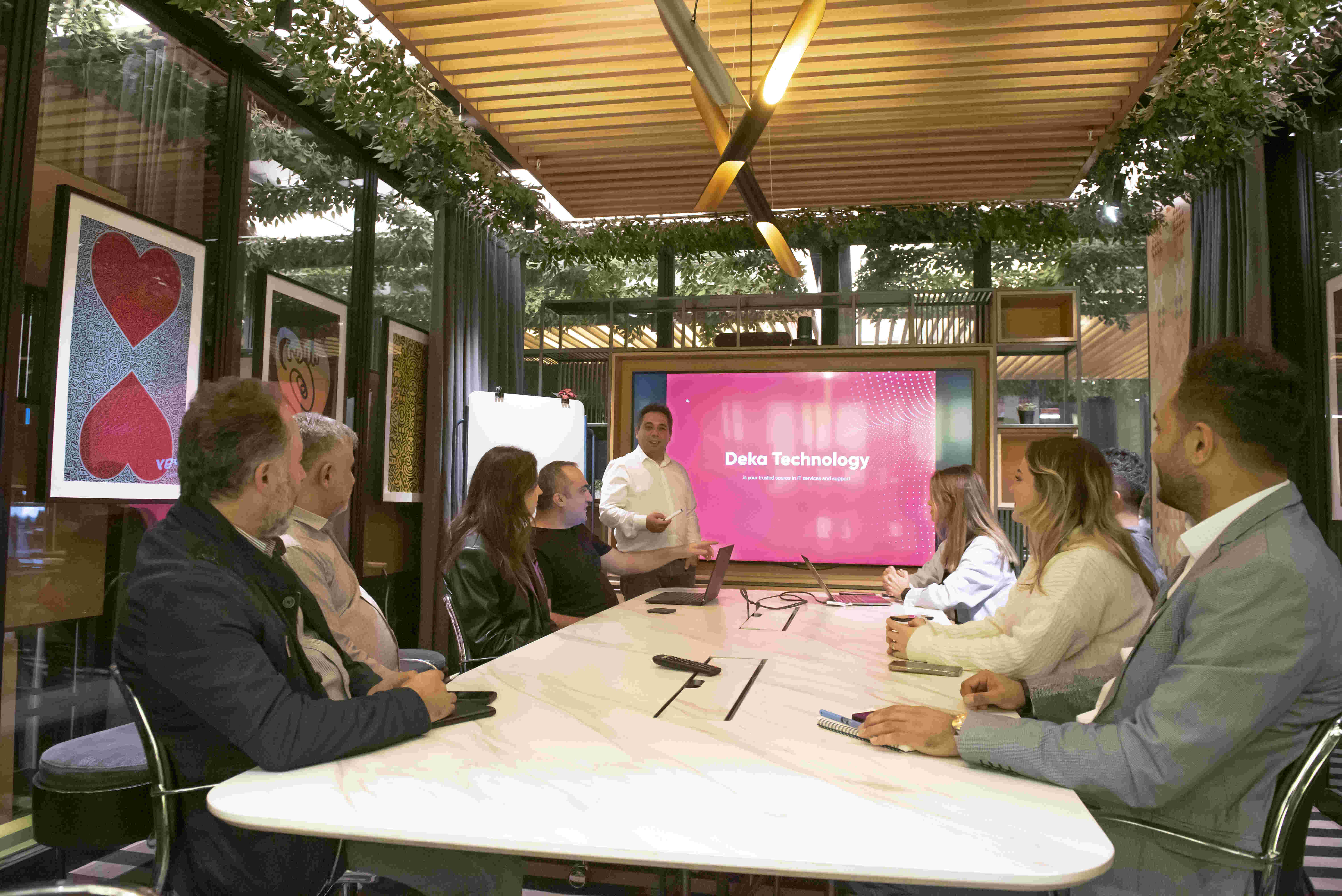 Deka Technology leadership team in a strategy meeting